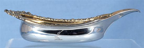 A George III silver and gilt pap boat, by George Knight, Length 151mm Weight 3.4oz/106grms